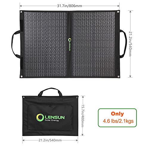 110W Foldable Solar Panel Charger with Kickstand, Standard Connector, USB, QC 3.0, Type C for Power Station Solar Generator, RV, Boat