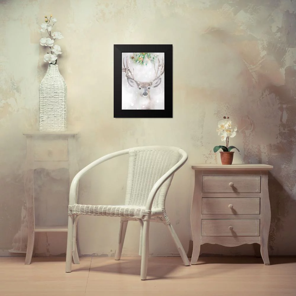 Butcher, Sarah 12x14 Black Modern Framed Museum Art Print Titled - Festive Deer