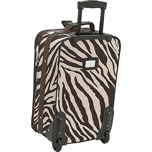 Rockland Fashion Softside Upright Luggage Set, Expandable, Kensington, Black and White, 2-Piece(14/19)