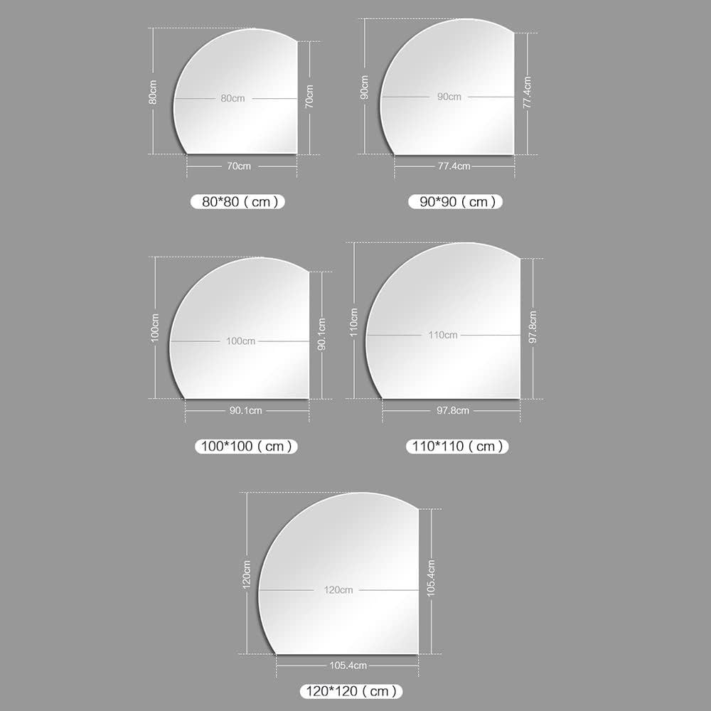 Bathroom Mirror Large Bathroom Mirror Half Circle Wall Mirror ? 100CM Fashion Vanity Mirror HD Entryways Decorative Mirror Explosion Proof Makeup Mirror,The Mirror