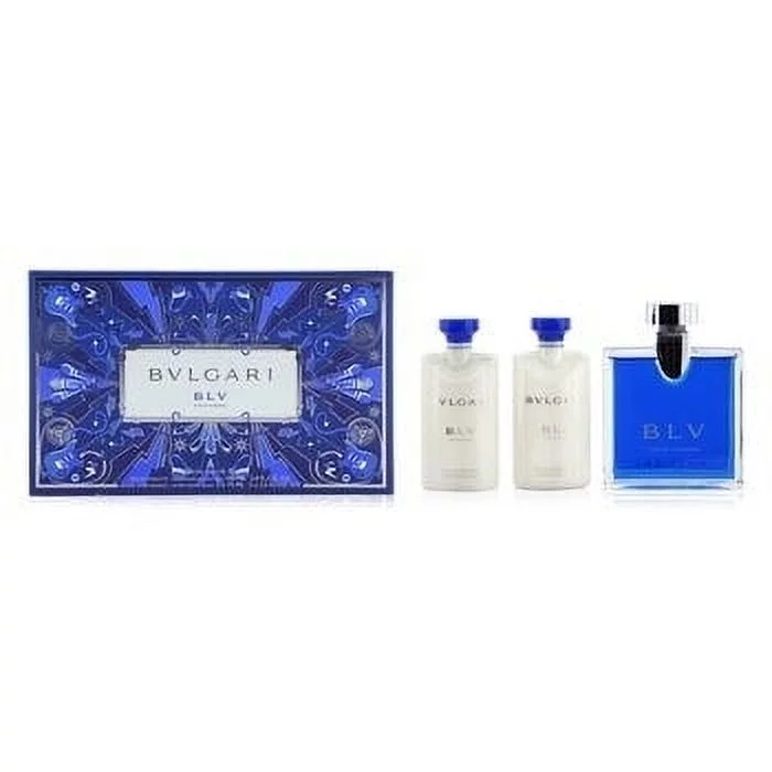 BLV Bvlgari For Men Set: EDT+After Shave Balm x2+ Bag (3.4+2.5+2.5)oz NEW