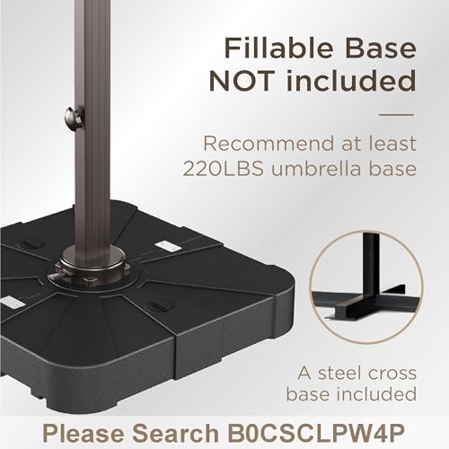 9' X 12' Cantilever Patio Umbrella 360°Rotation Rectangular Outdoor Umbrella, Double Top Large Offset Sun Shade Umbrella for Garden Deck Pool Backyard Patio, Turquoise