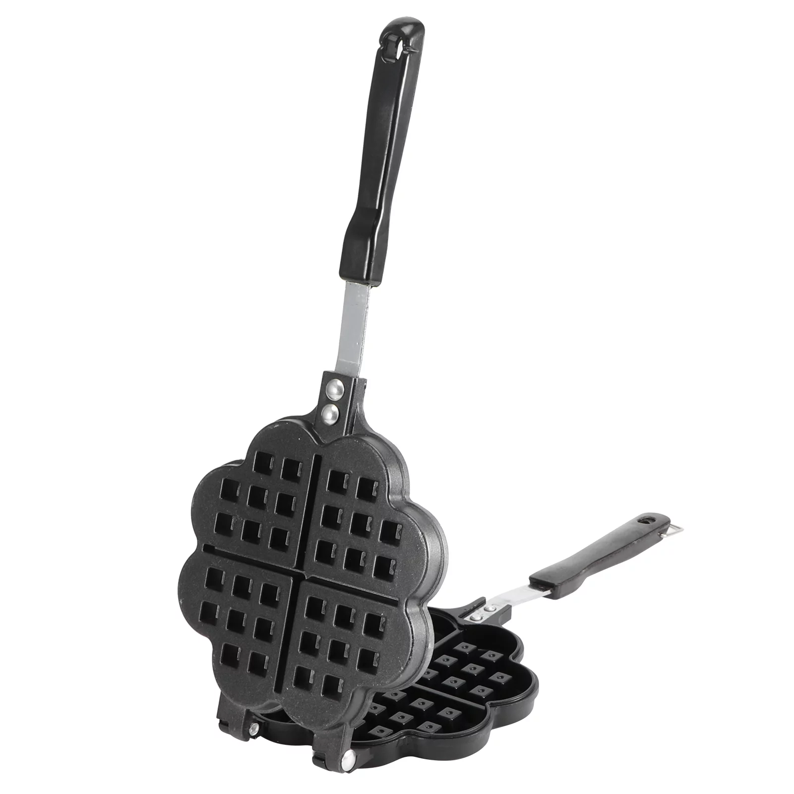 Nikou Waffle Iron - Heart Shape Household Kitchen Gas Non-Stick Waffle Maker Pan Mould Mold Press Plate Baking Tool DIY