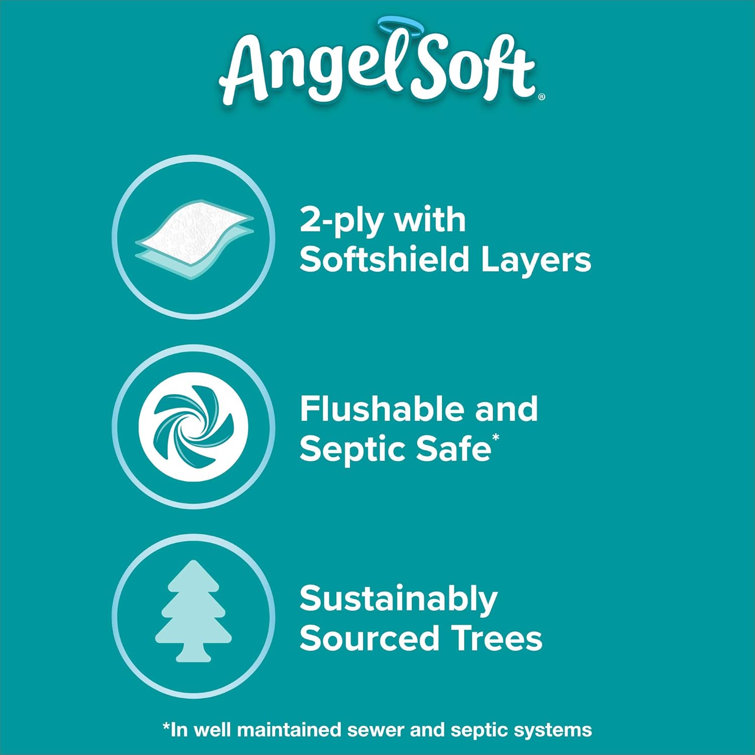 Angel Soft Toilet Paper, 12 Mega Rolls = 48 Regular Rolls, 425+ 2-Ply Sheets Per Roll