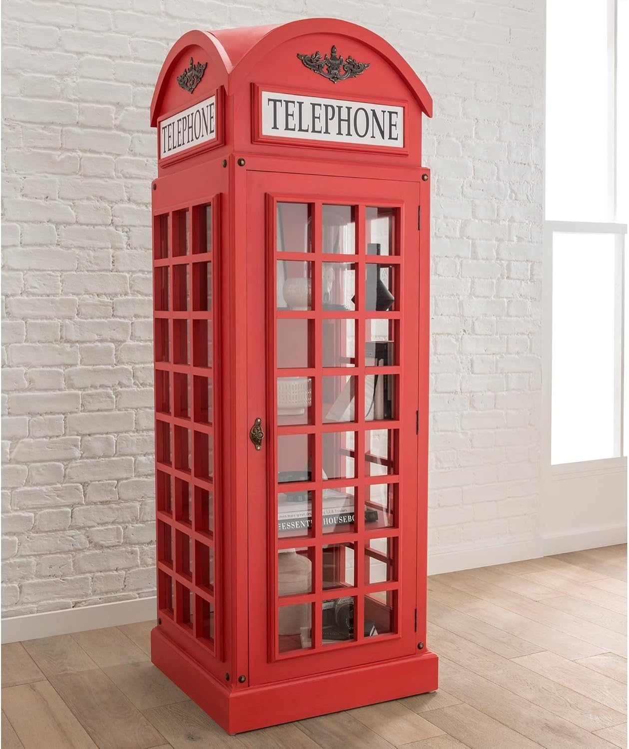 Drinks Cabinet - Telephone Box Design | Unique Home Furniture Statement Piece | Bar Cabinet | Glass Cabinet | Home Bar Unit | Indoor Bar | Bar Cabinets | Wine Cabinet