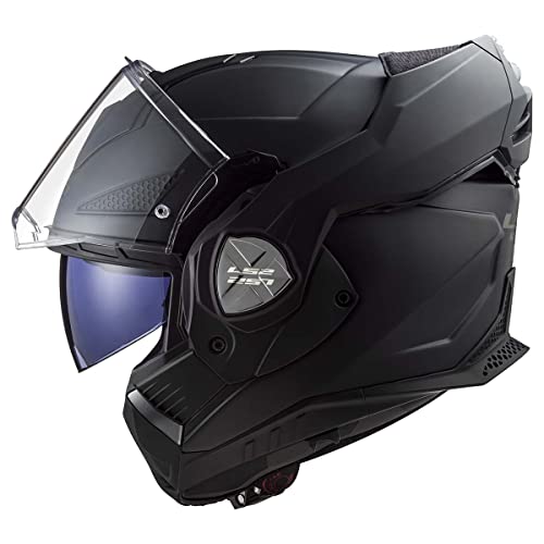 LS2 Helmets Advant X Modular Helmet with Integrated Cardo 4X Bluetooth (Matte Black - Medium)