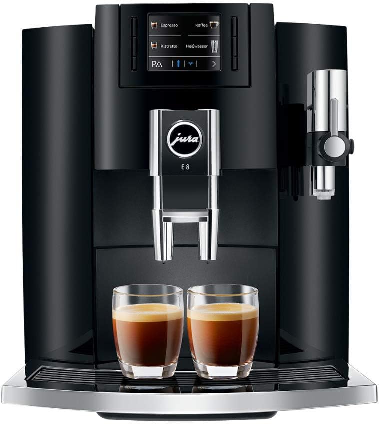 Jura E8 (NAA) 4th Gen Automatic Coffee Machine (Piano Black)