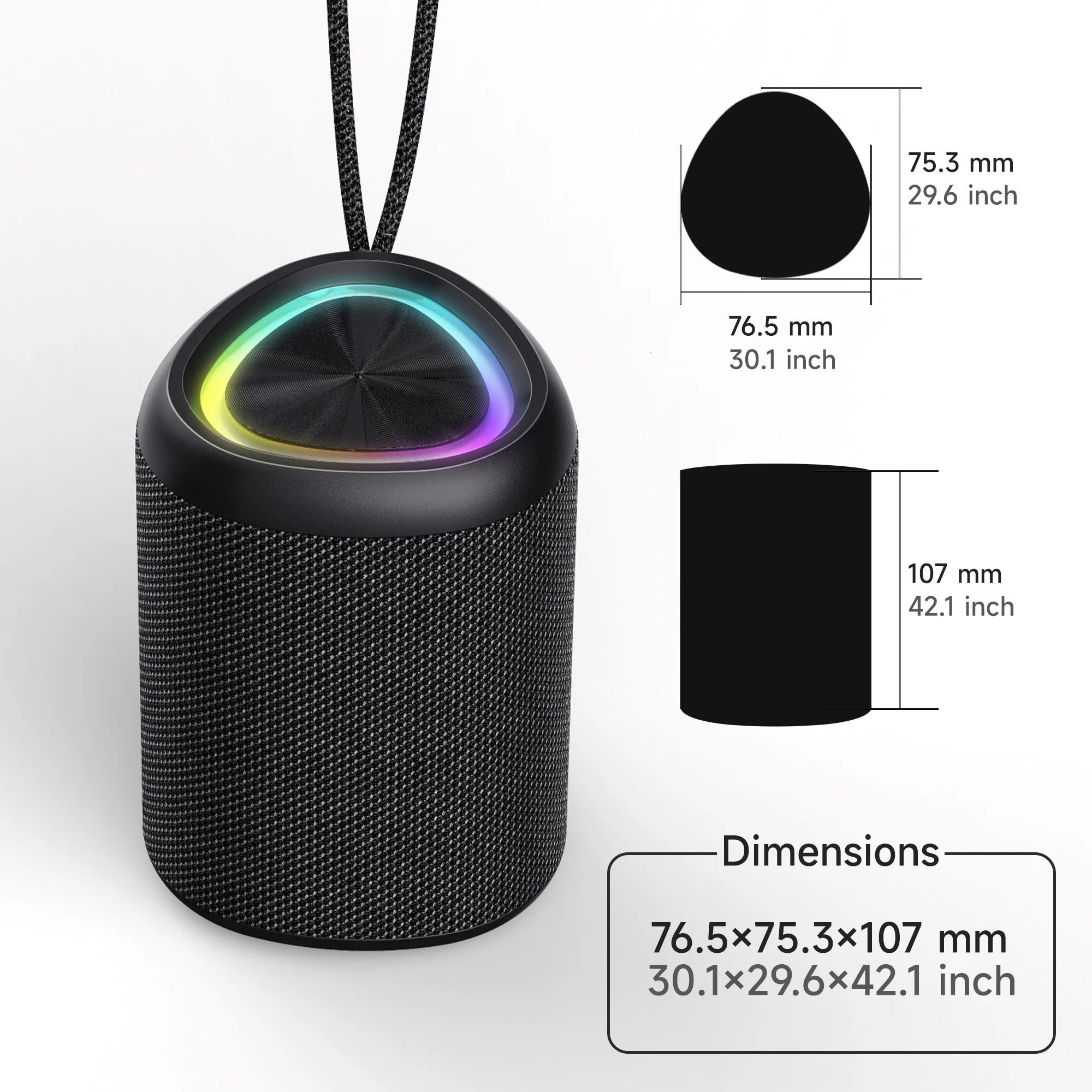 Portable Bluetooth Speaker Waterproof Speaker with HD Sound, Up to 24H Playtime, Pairing BT5.3, Portable Wireless Speakers for Home Party Outdoor Beach, Electronic Gadgets Birthday Gift