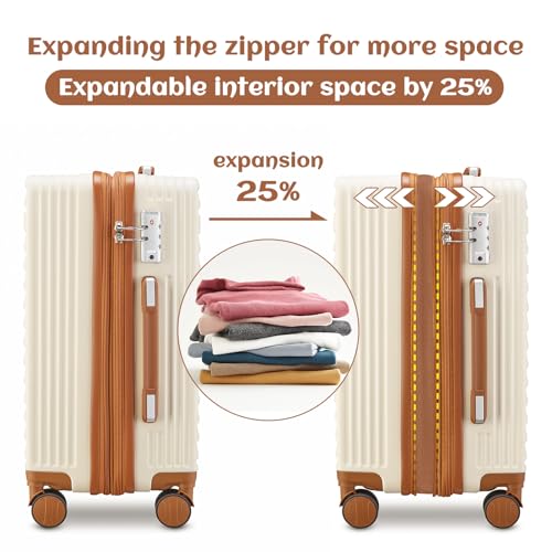 imiomo 20 Inch Expandable Carry on Luggage Sets with Spinner Wheels, Hard Shell Lightweight Rolling Travel Carry-on Suitcase with TSA Lock, Black