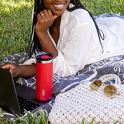 WACACO Octaroma Classico Vacuum Insulated Coffee Mug, Double-wall Stainless Steel Travel Tumbler With Drinking Lid, 6 fl oz (180ml), Carmine Red