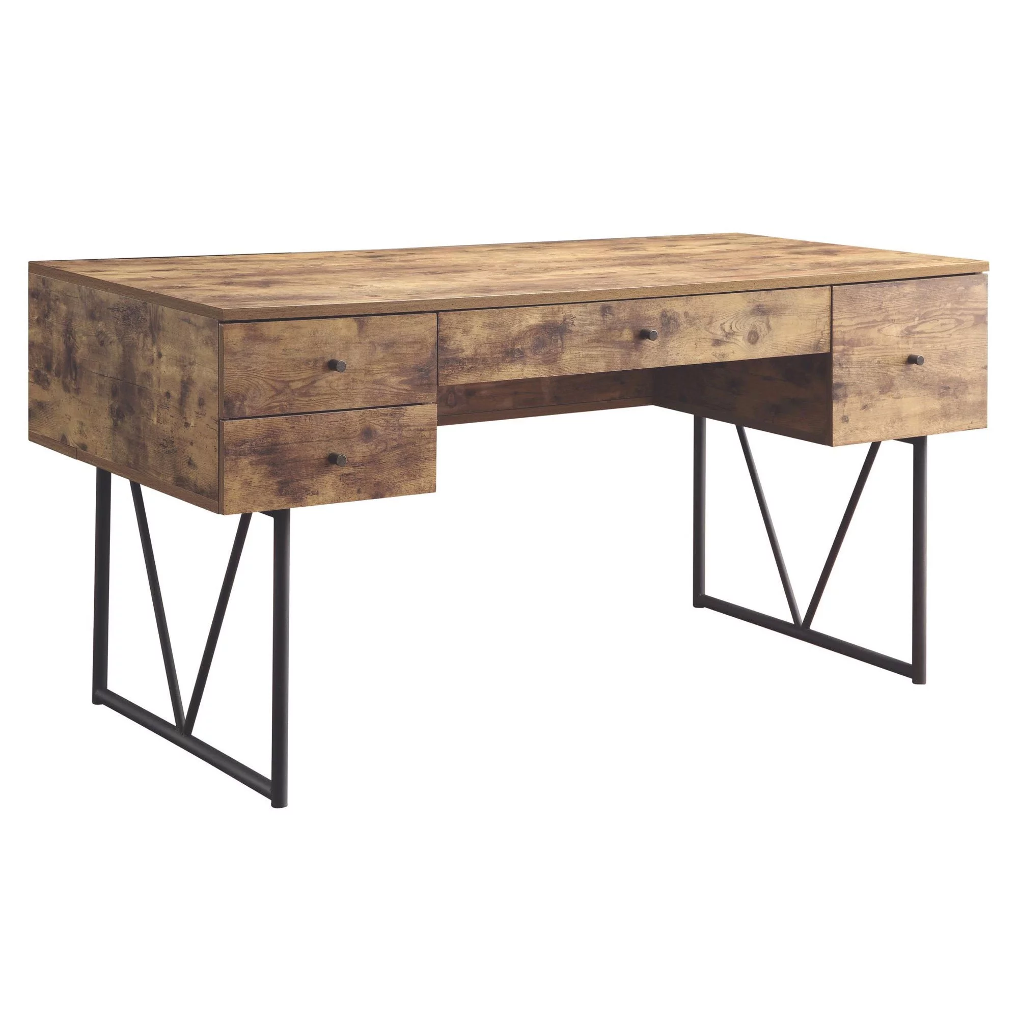 Analiese 4-drawer Writing Desk Antique Nutmeg