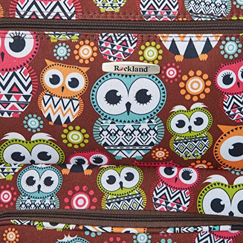 Rockland Vara Softside 3-Piece Upright Luggage Set, Expandable,Black dot, (20/22/28)