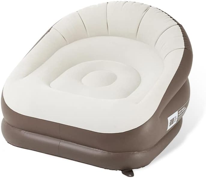 Air Mattress Inflatable Sofa，Double Inflatable Chair for Adults-Flodable Blow Up Couch Lounger-Portable Air Sofa for Indoor Living/Tent Camping/Outdoor Activities(Snow White), Single