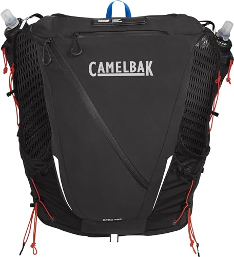 CamelBak Apex Pro Run Endrance Racing Vest with RECCO Technology - Soft Flask Hydration and Trekking Pole Quiver - 4 Sizes, Large - Black