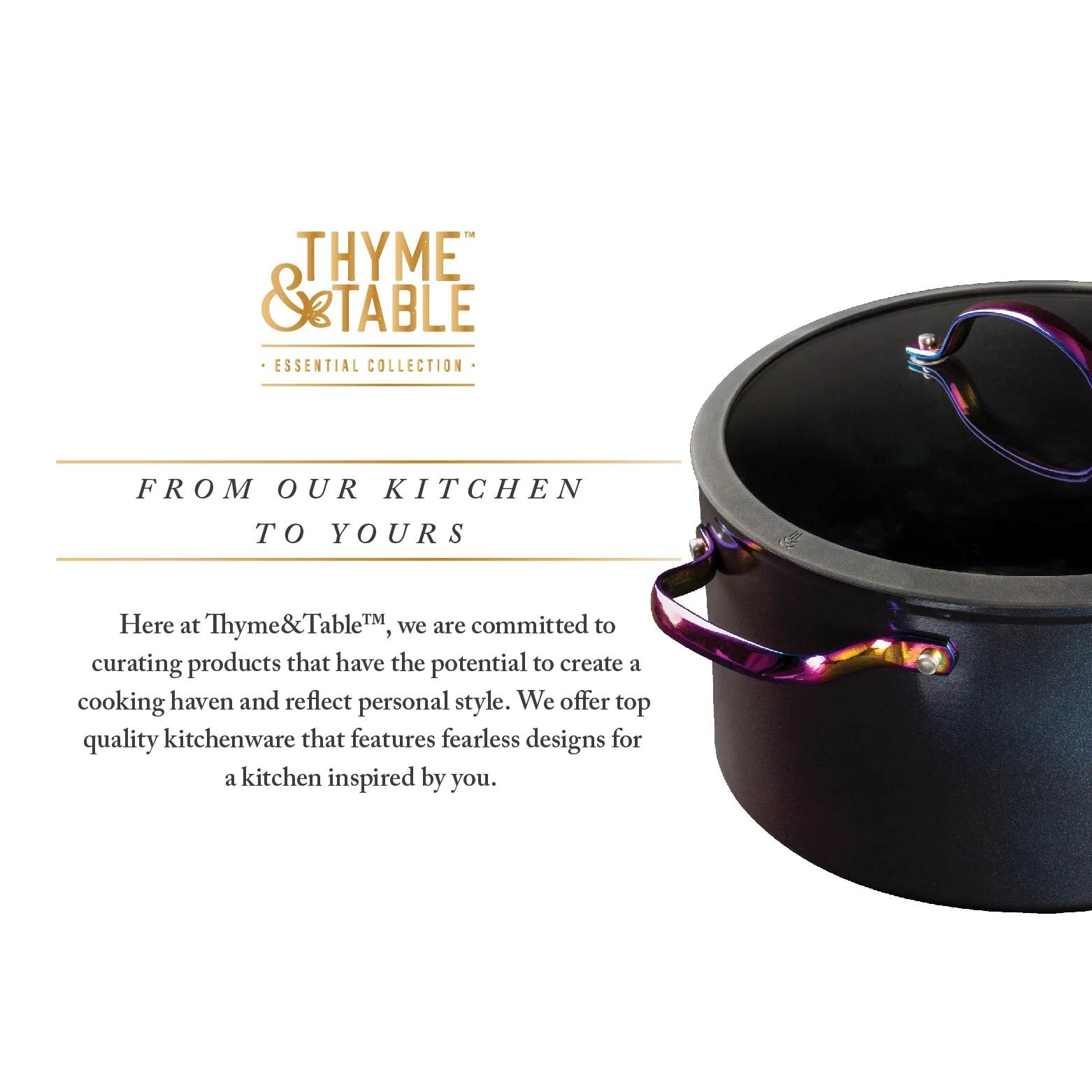 Thyme & Table Non-Stick 12-Piece Signature Cookware Set, Black & Rainbow