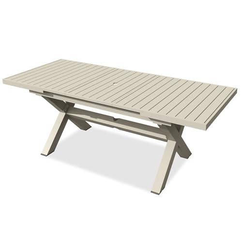 TWT Aluminum Outdoor Dining Table for 8, 62.8