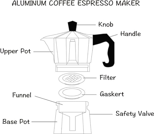 WOLEN Moka Pot Coffee Pots And Stovetop Espresso Maker,Italian Coffee Maker,Greca Coffee Maker, Cafeteras,Silver (3 Cup)