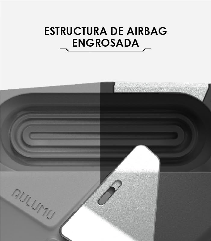 Aulumu A09 Geometric AirPods Pro 2 Case [2nd/1st Generation] with Lock | Protective Cover with Nylon Buckle | Alloy Armour | Compatible with Apple AirPods Pro(2023/2022/2019) - Gray