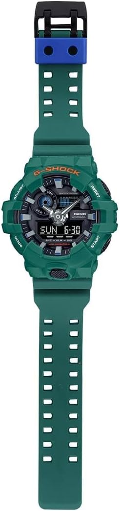 Casio Men's Watch G-shock Digital Analog Camouflage Resin Band, Green, strap