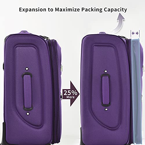 Merax Suitcase Set Softside 3-Piece Expandable Luggage with TSA Lock Spinner Wheels Lightweight Upright Luggage with Travel Bag(22/26/30 IN, Deep Blue)
