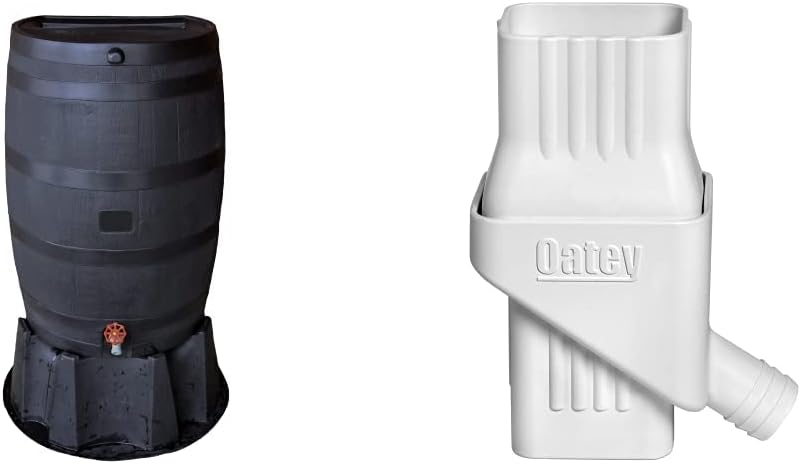 50 Gallon Rain Barrel with Stand and Oatey Mystic Rainwater Collection System