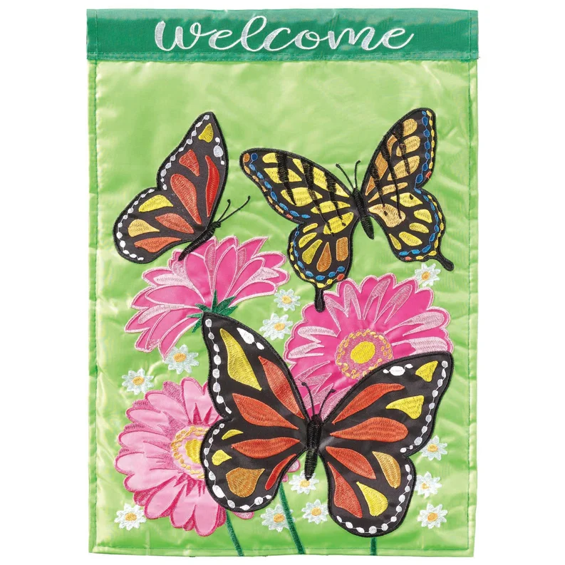 Magnolia Gardens M001531 29 x 42 in. Butterflies & Flowers Polyester Garden Flag - Large