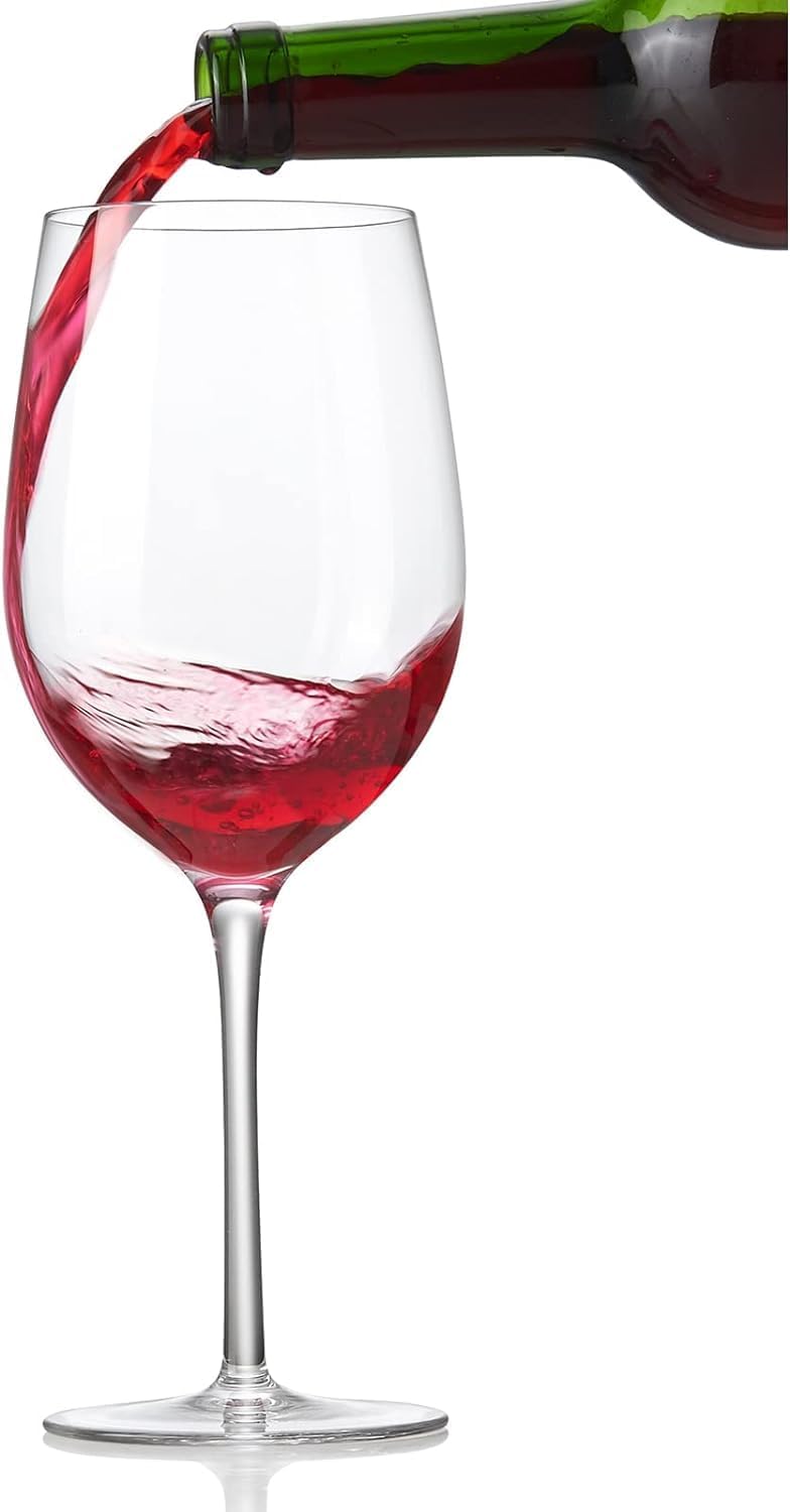 Crystal Elegance: King Crystal Decanter & Italian Style Wine Glasses Set