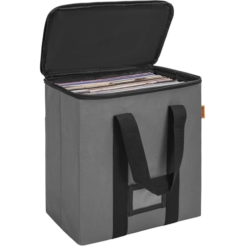 Vinyl Record Storage Box with Lids and Handle Vinyl Album Storage Case Bag for 12 inch LP