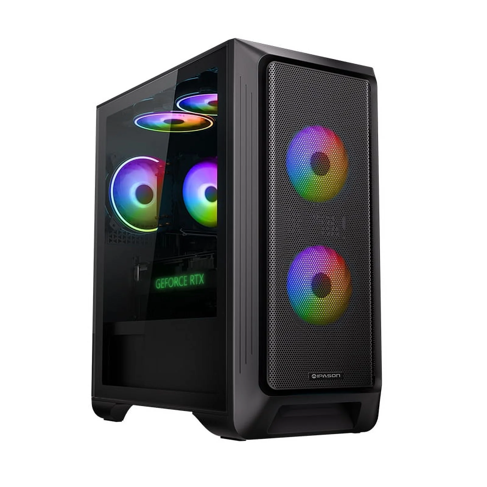 ipason Gaming Desktop: Intel Core i5-13400F, RTX 4060, 16GB DDR5, 1TB M.2 NVMe Gen3, RGB Fan Cooling, 650W 80+ Gold,Wifi,DIY Friendly, Windows 11 Home,Black