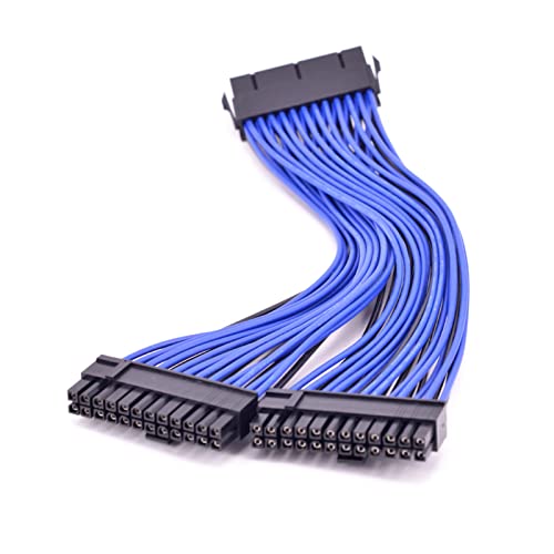 24Pin ATX 1 to 2 Power Supply Extension Cable 24P PSU Power Port 24 Pin Male to Female Port Y Splitter Cable 20cm 30cm 60cm (Size : 0.6m)