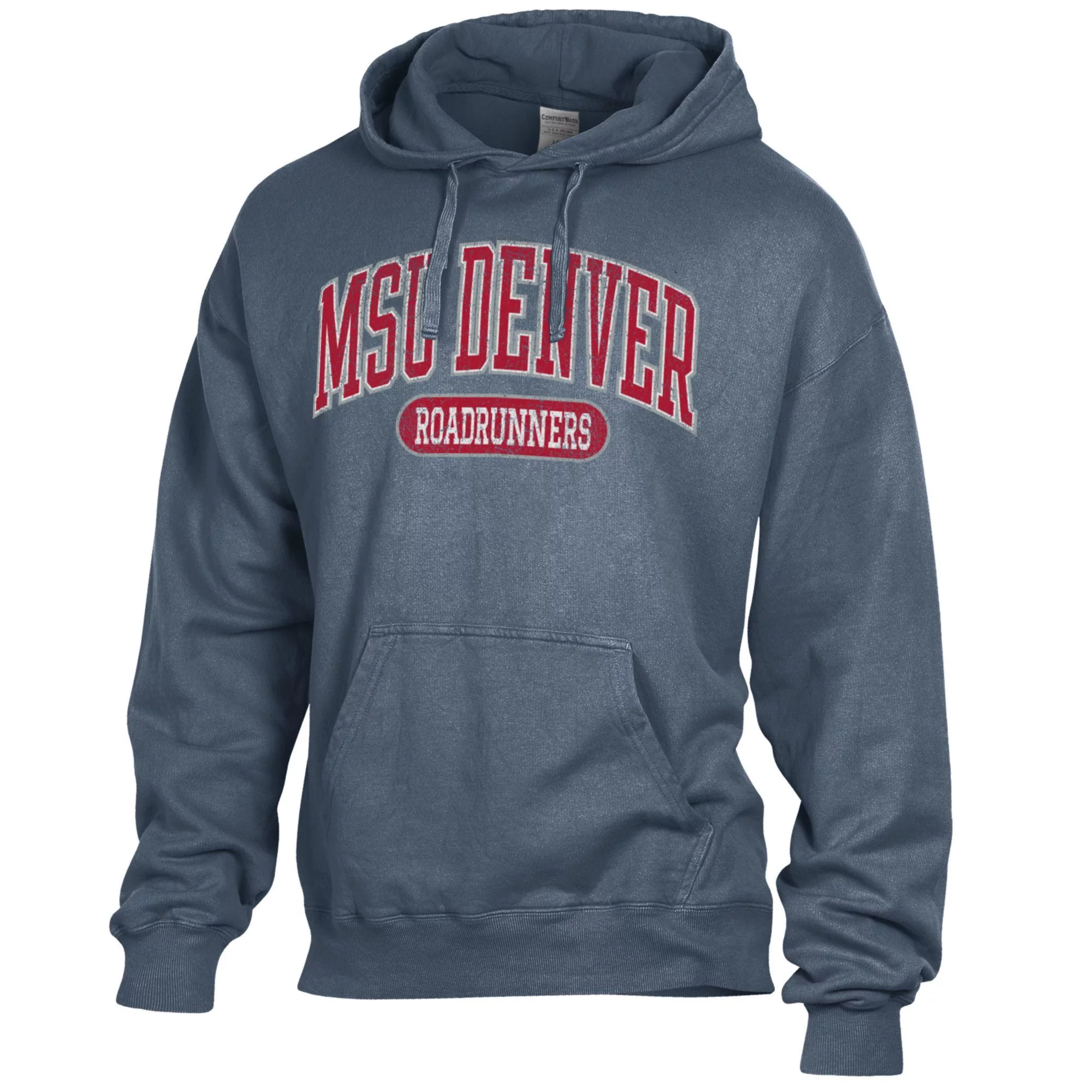 Men's Comfort Wash  Navy MSU Denver Roadrunners Lightweight Fleece Pullover Hoodie