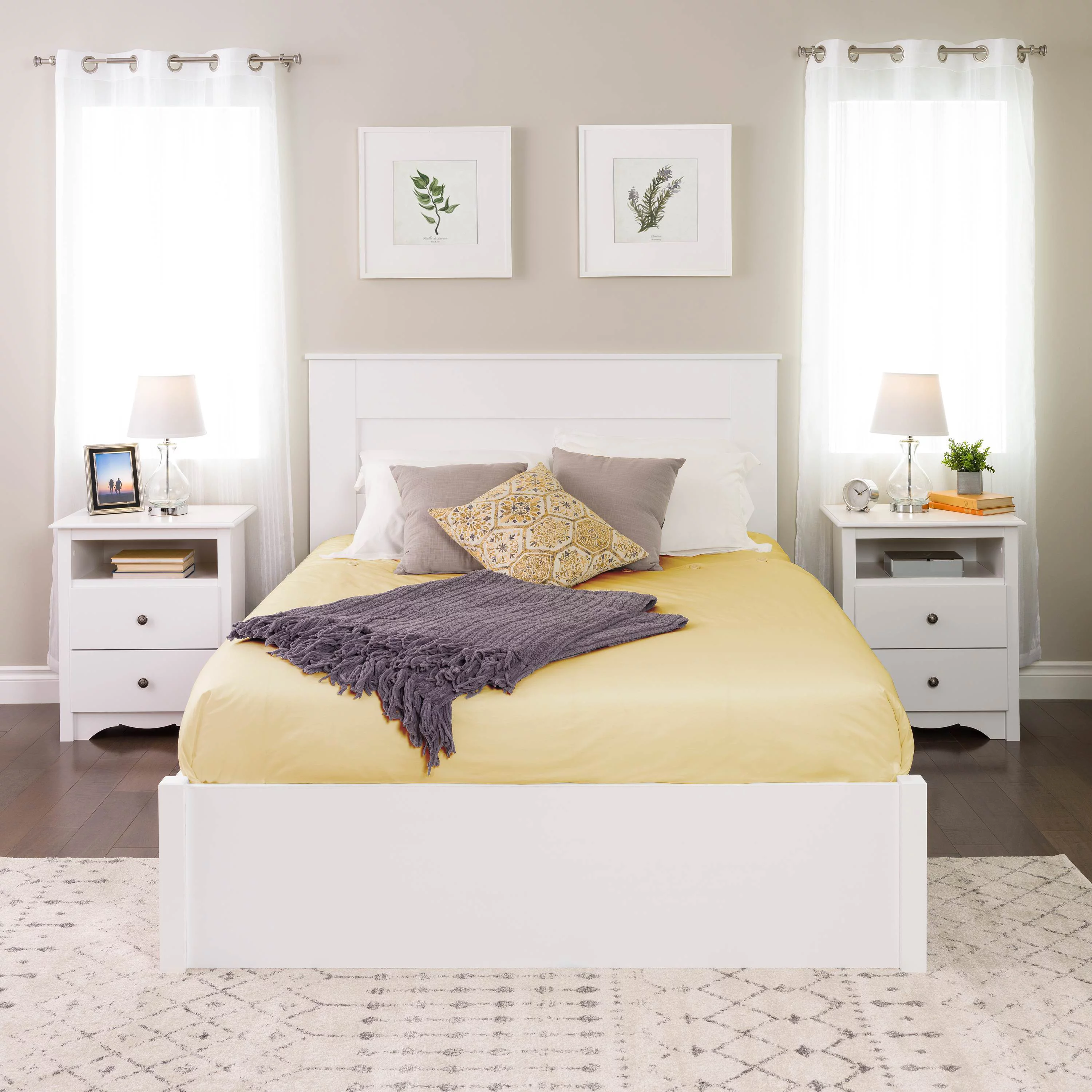 Prepac Select Flat Panel Headboard, Queen, White