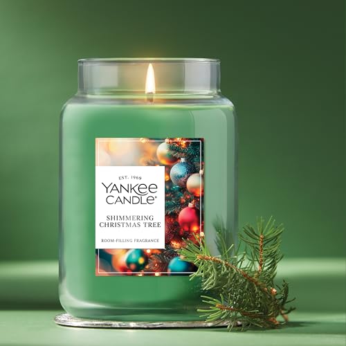 Yankee Candle Balsam & Cedar, Holiday Scented Candle, 22oz Large Jar with up to 150 Hour Burn Time, Giftable