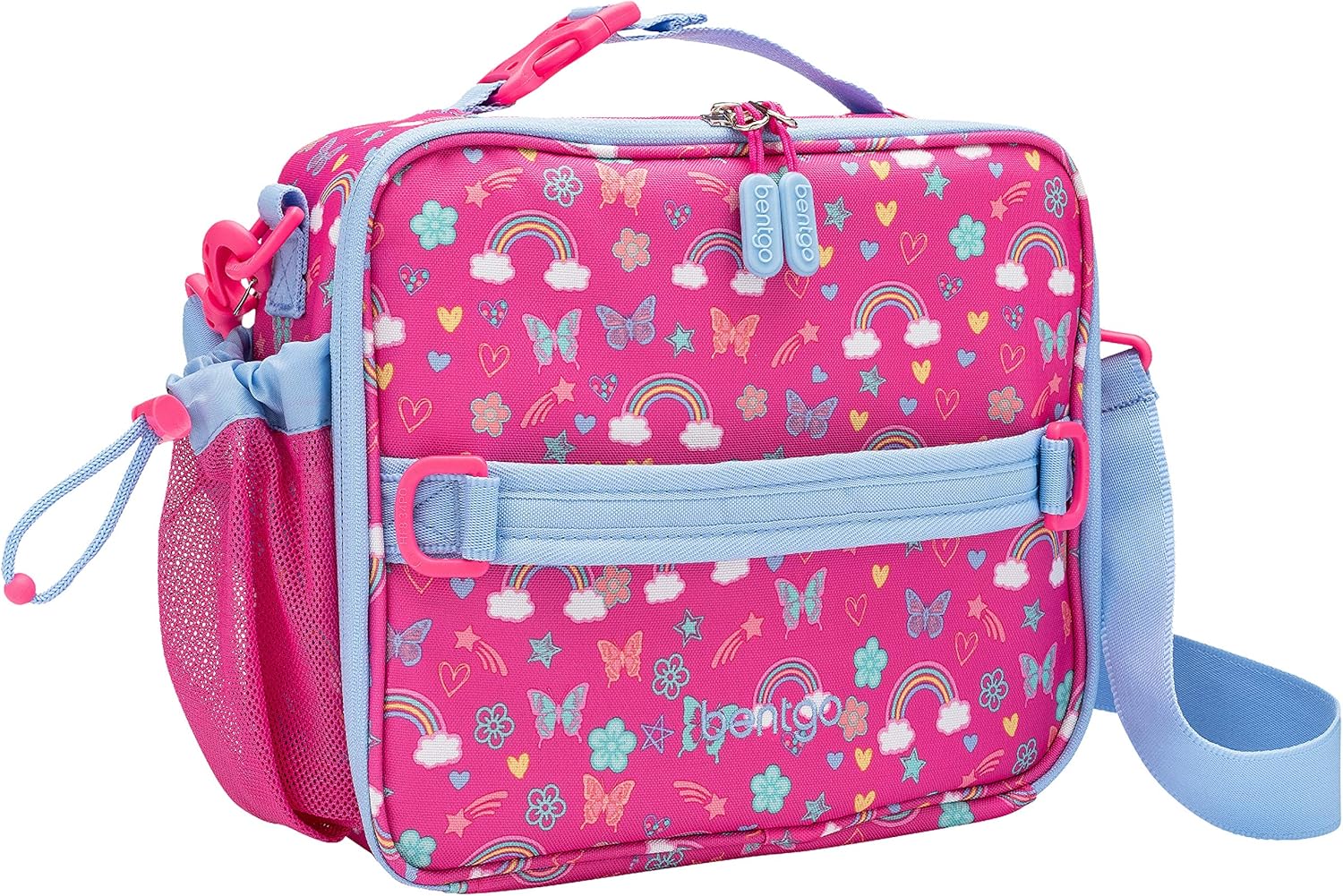 Bentgo Prints Insulated Lunch Bag Set With Kids Bento-Style Lunch Box (Rainbows and Butterflies)