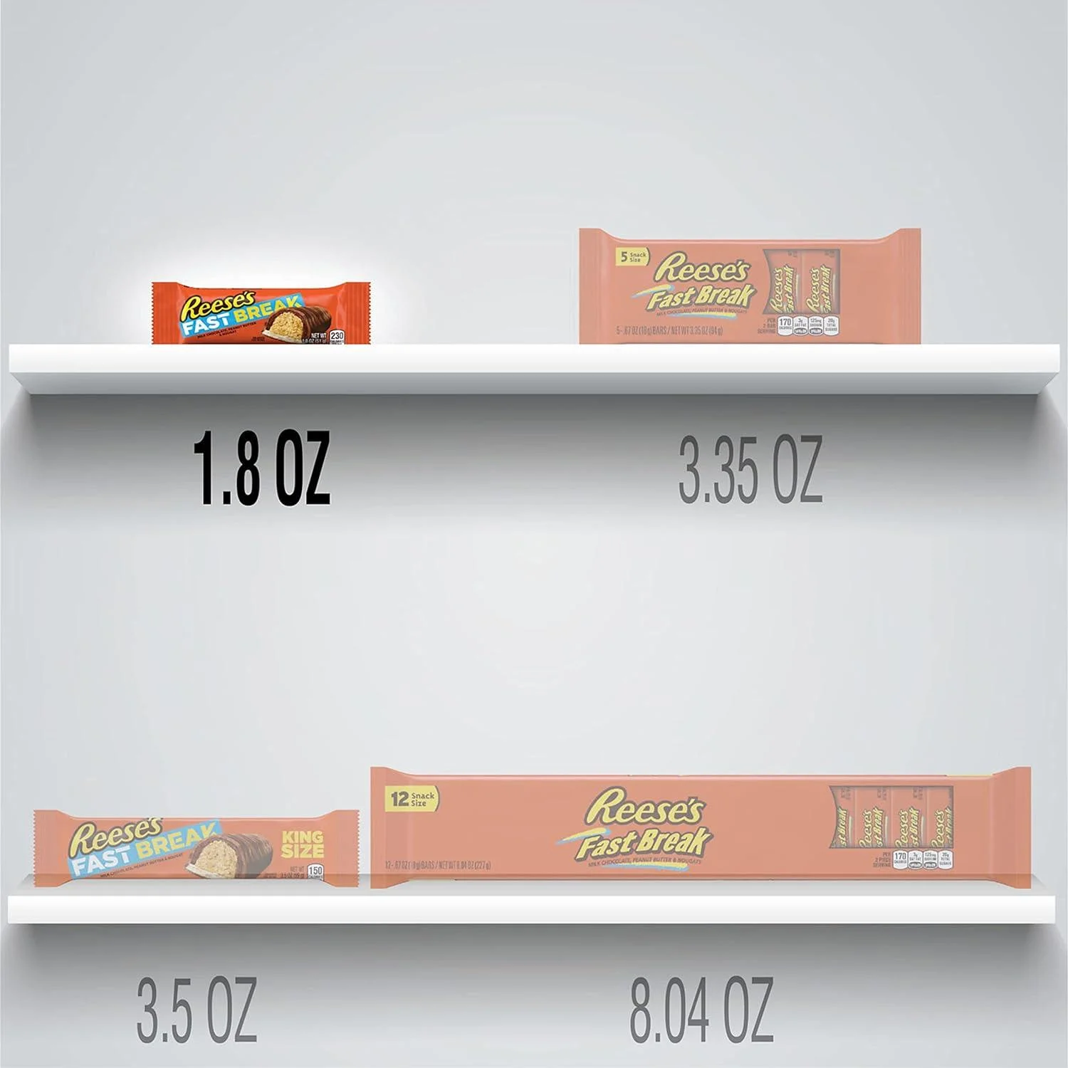 10 pack of REESE'S FAST BREAK Peanut Butter Nougat Candy Bars- A Tasty Treat | 1.8 oz | RADYAN