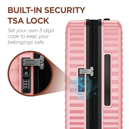 SHOWKOO Luggage Sets 3 Piece Hardside Expandable Suitcase with Double Spinner Wheels Tsa Lock, (Beige White, 5 piece set)