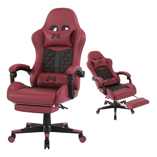Gaming Chair, 400 lbs Adult Chair, High Back Computer Chair with Footrest and Linked Armrests, Office Video Game Chair with Lumbar Support(White)