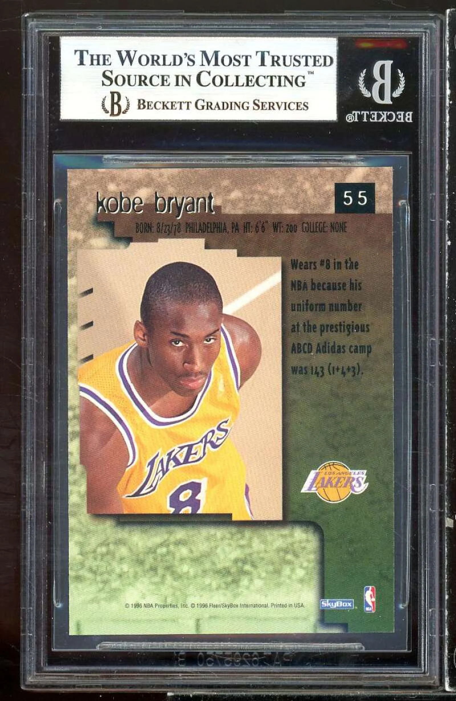 Kobe Bryant Rookie Card 1996-97 SkyBox Premium #55 BGS 9 (9.5 9.5 9 9)