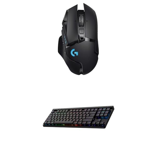 Logitech G502 Lightspeed Wireless Gaming Mouse with Hero 25K Sensor, PowerPlay Compatible, Tunable Weights and Lightsync RGB - Black