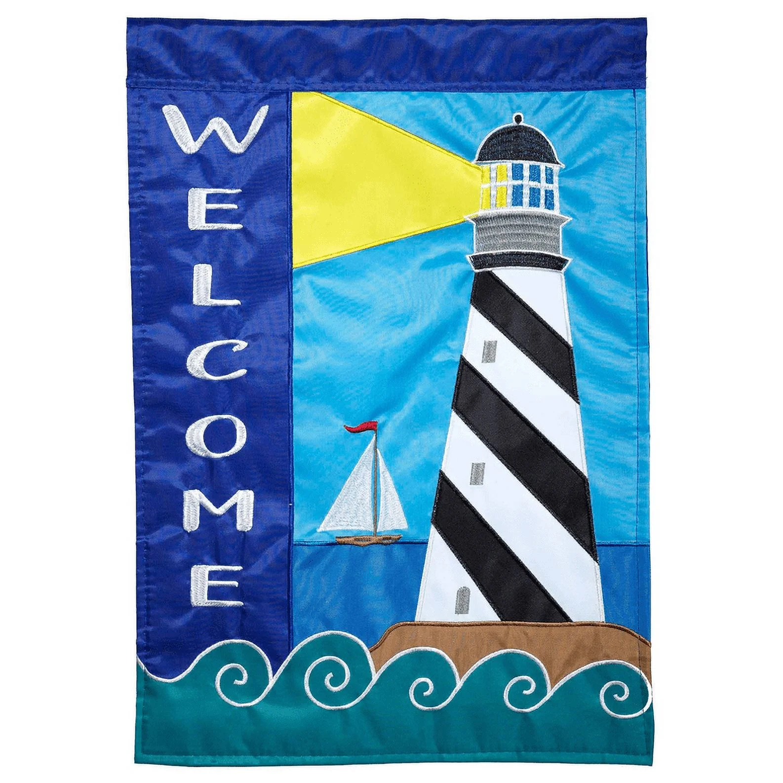 Magnolia Gardens  29 x 42 in. Double Applique Lighthouse Welcome Polyester Garden Flag - Large