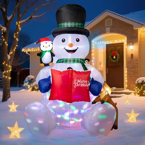 Dawdix 15FT Christmas Decor Inflatable Snowman, Blow Up Yard Decor Snowman with LED Lights & Magic Hat, Winter Outside Decorations for Yard Garden Patio Lawn Holiday Xmas Party Garden, for Him, Her