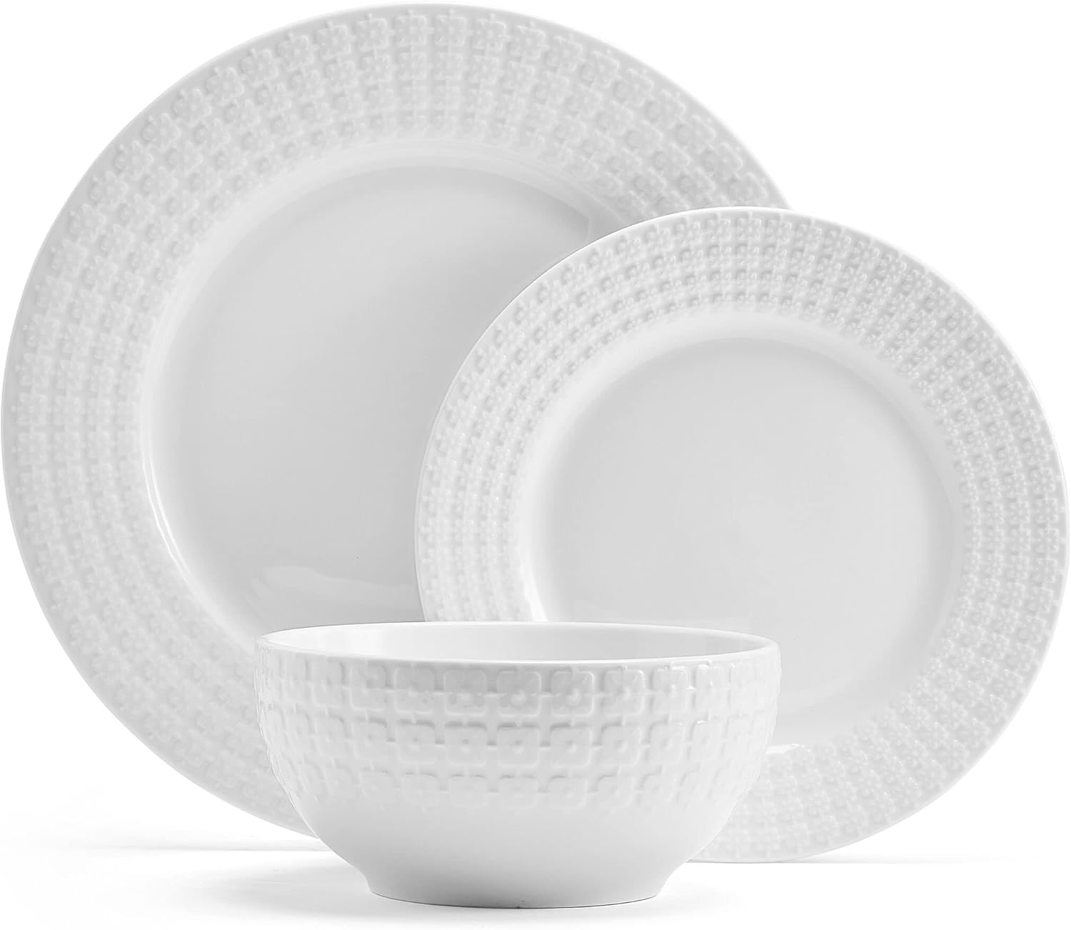 Pfaltzgraff Lexi 12 Piece Dinnerware Set, Service for 4 White