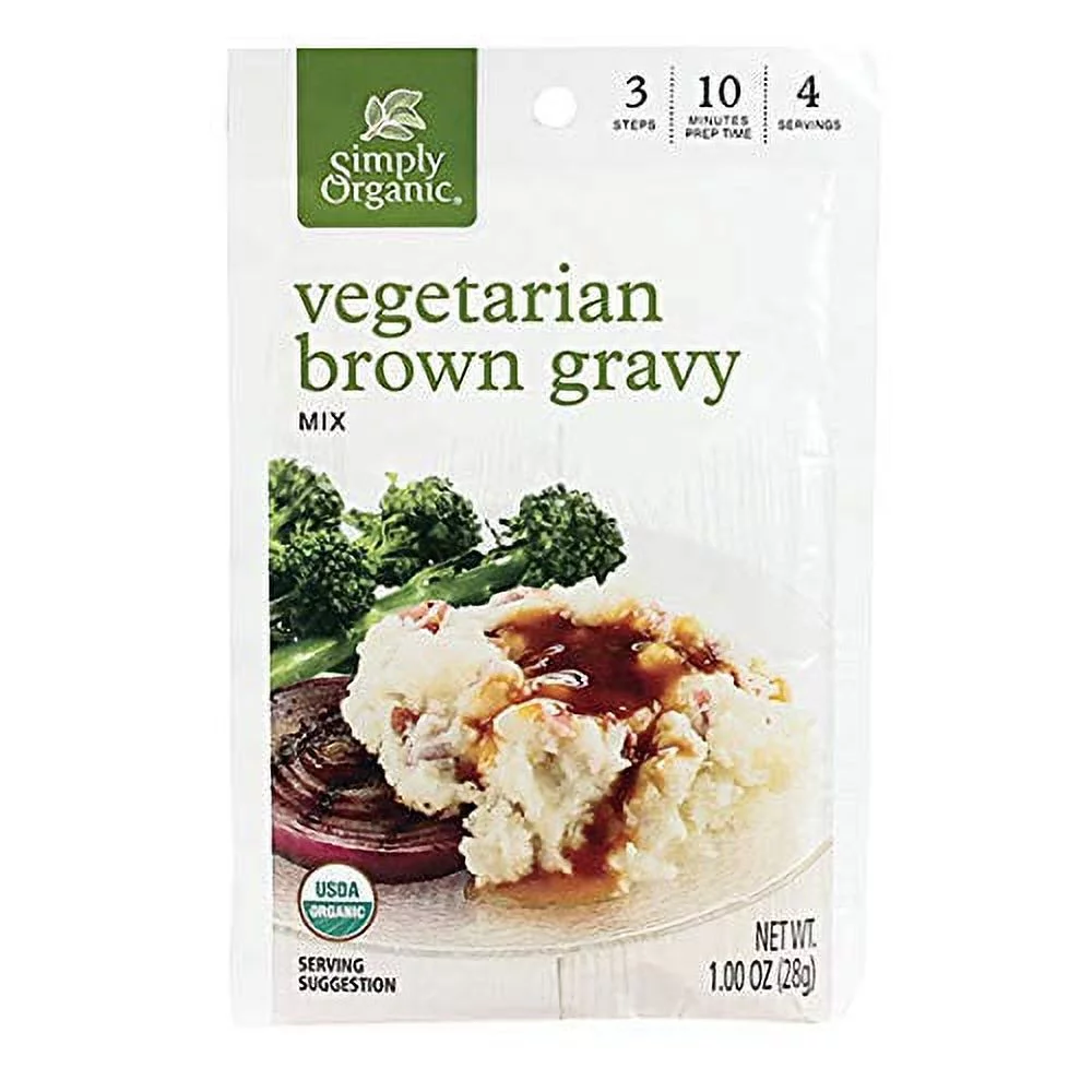 Simply Organic Vegetarian Brown Gravy Mix, Certified Organic, Vegetarian, Gluten-Free | 1 oz | Pack of 12 Pack of 12