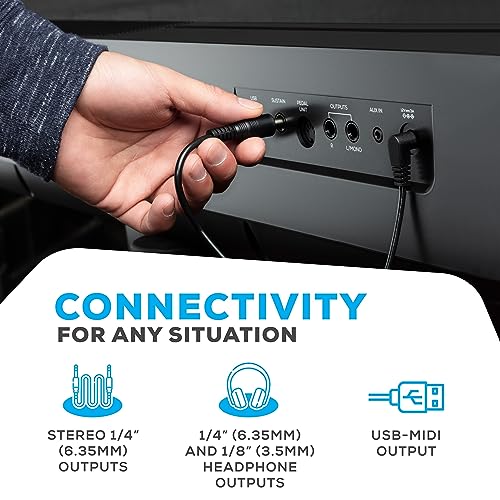 Alesis Recital Home Digital Piano with 88 Hammer Action Weighted Keys, Stand, Pedals and Lessons, Turquoise