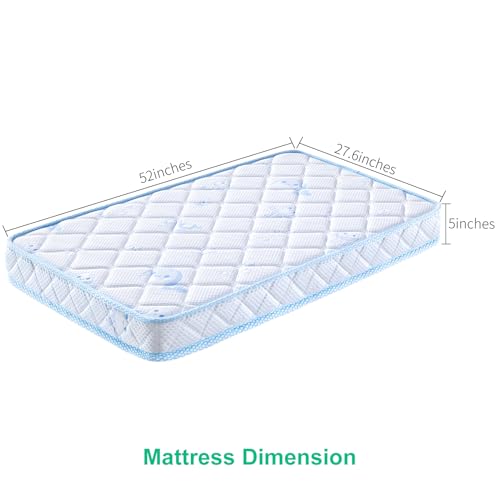 Premium Crib & Toddler Mattress,100% Knitted Fabric, Premium Fleece Surface-Hypoallergenic, 5