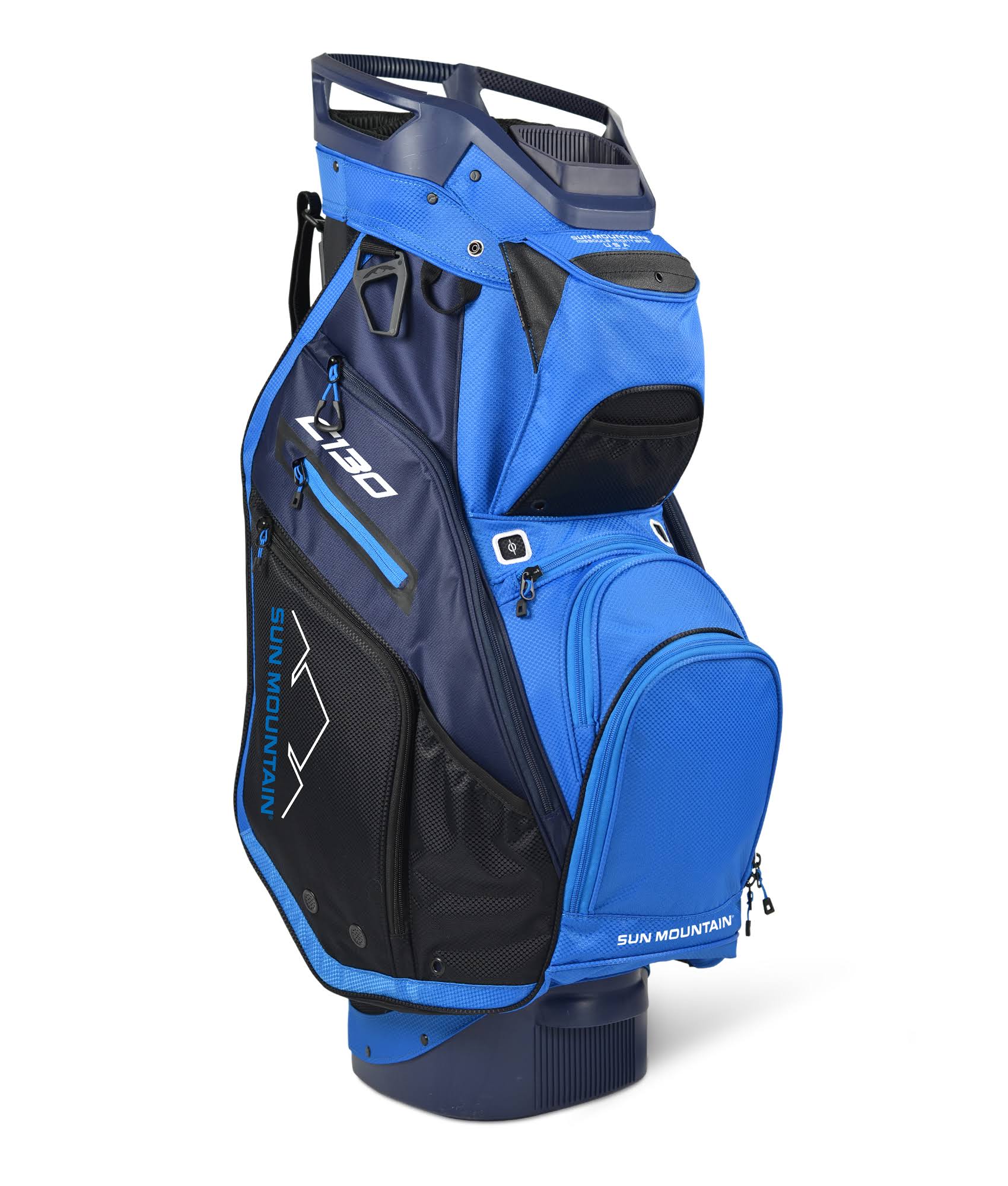 Sun Mountain C-130 Cart Bag - Black/Charcoal/White/Red