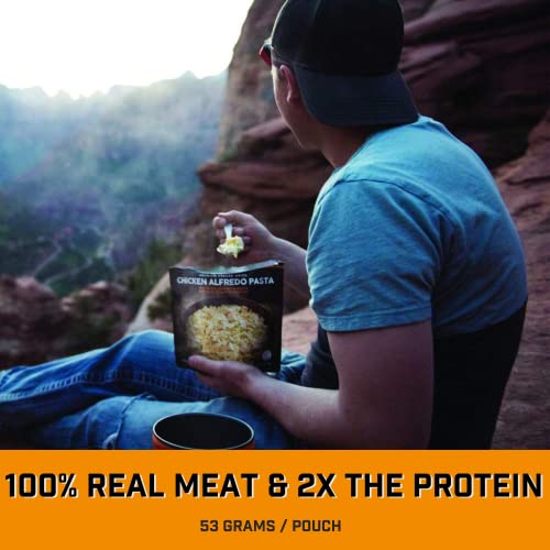 Peak Refuel Chicken Alfredo Pasta 2-Pack | Premium Freeze Dried Camping Food | Backpacking & Hiking MRE Meals | Just Add Water | 100% Real Meat | 48g of Protein Per Pouch | 2 Servings Per Pouch