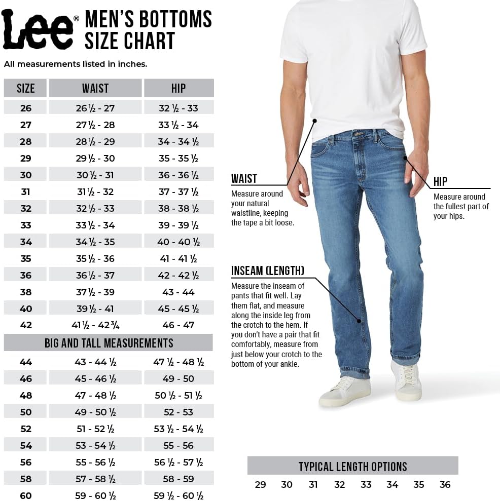 Lee Men's Regular Fit Straight Leg Jean, Light Stone, 36W x 29L