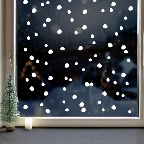 Christmas 120pcs Snowflake Window Film Sticker No Glue Reusable Static Cling,Easy Removable Snowy Display Window Kidsroom Home Decor-14.37x23.82in