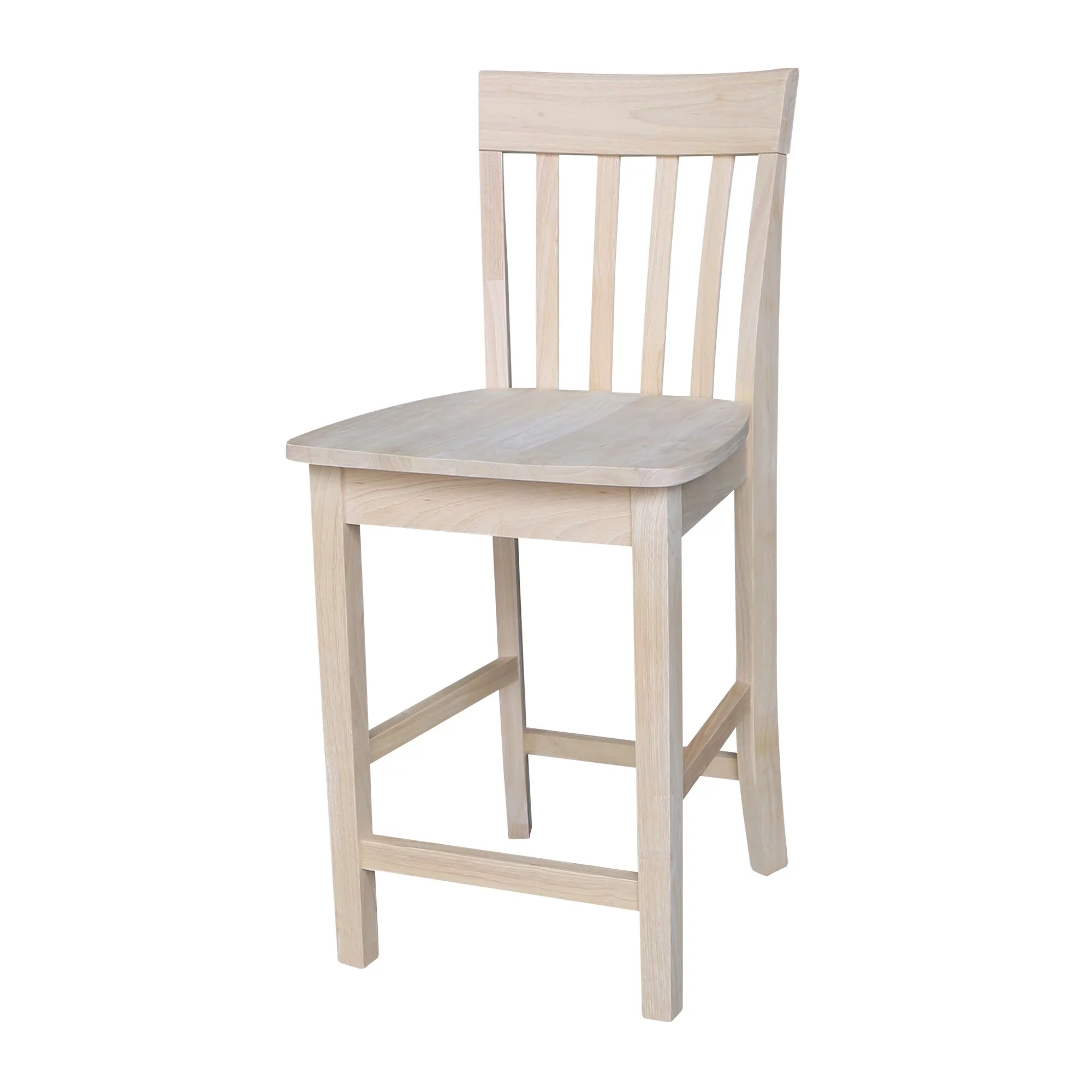 Unfinished Solid Parawood Slatback Stool up to 44